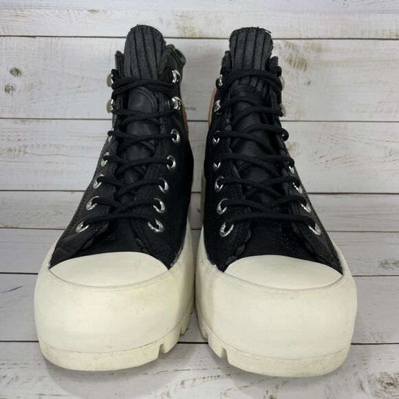 Converse Chuck Taylor All Star Lugged Womens Size 6 Black Leather Chunky - Picture 3 of 11